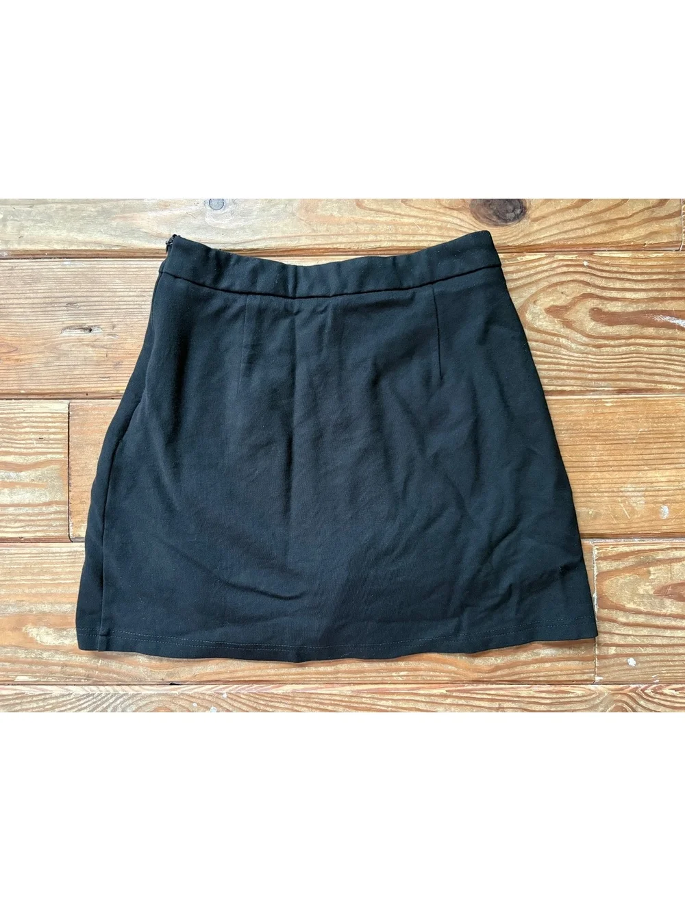 Princess Polly Black Mini Skort Side Slit Stretch Size 2 - Picture 4 of 9
